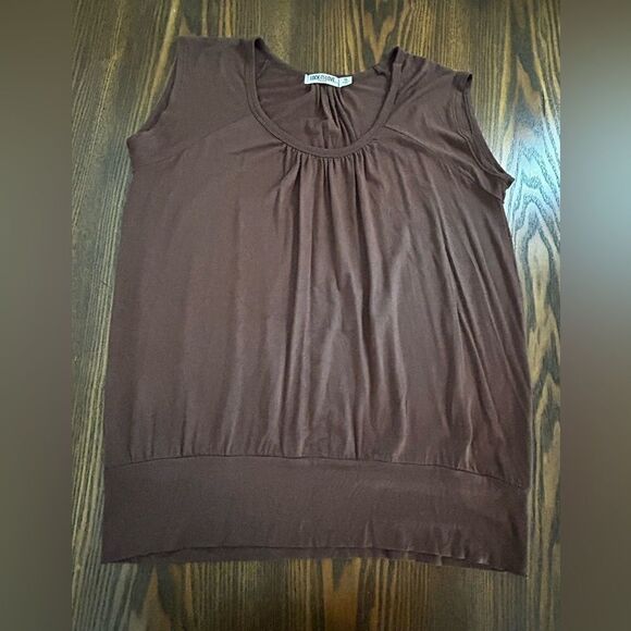 Lock & Love brown‎ Short sleeve Top XL rayon made in USA EUC - Picture 7 of 12